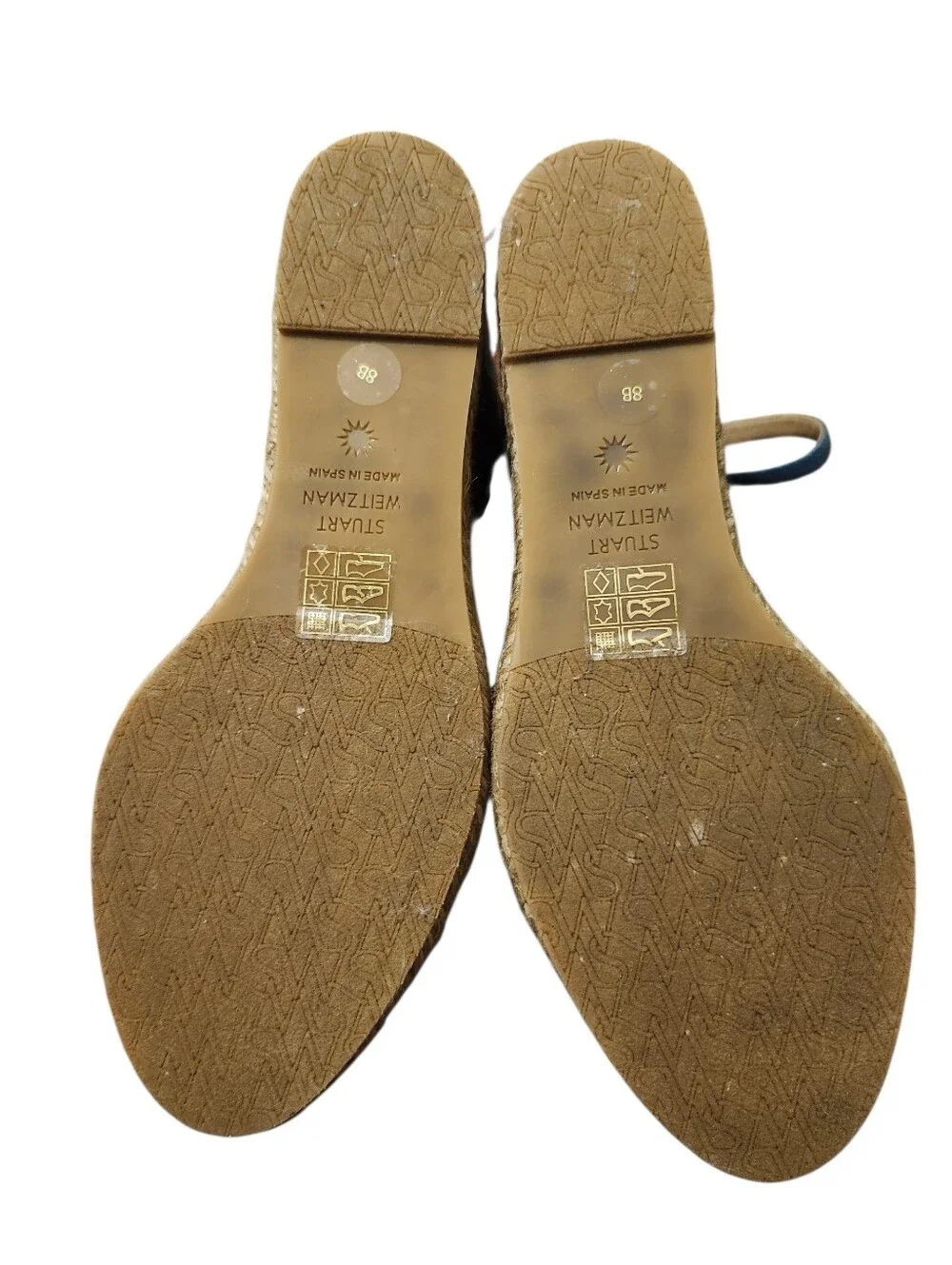 Stuart Weitzman Blue Denim Espadrille Platform Sandals